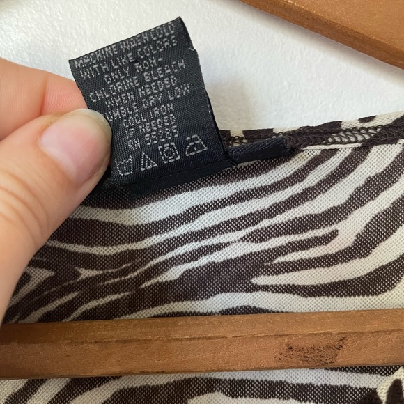 Early 00’s Zebra sheer blouse Small - Picture 3 of 7